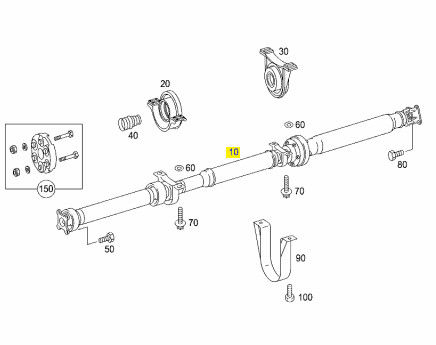 Eixo de transmissão da hélice Mercedes Benz W639, 6394103606 Pratic Vito Drive Shaft