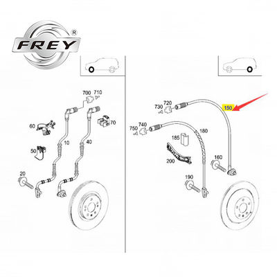 Sensor de velocidade da roda traseira ABS Frey Auto Parts 1645400717 Para Mercedes W164 X164 W251 V251